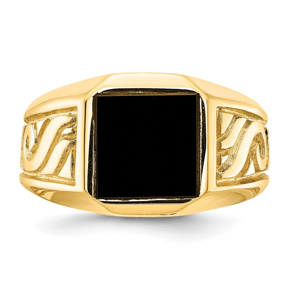 14k yellow men's onyx ring mounting