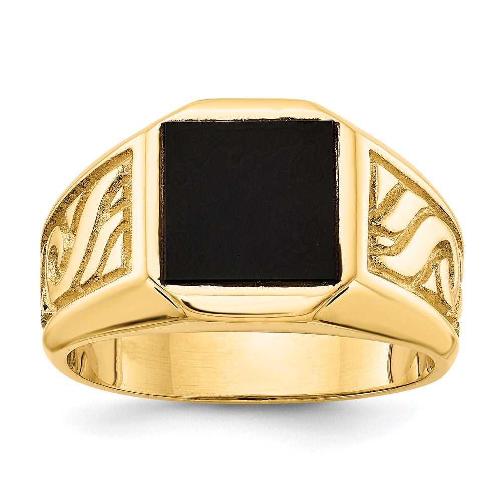 14k yellow men's onyx ring mounting