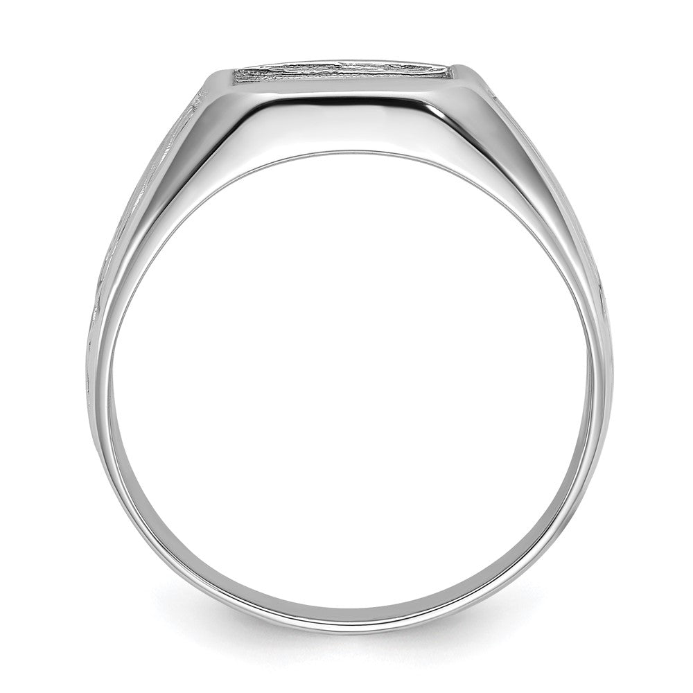 14k white men's onyx ring mounting