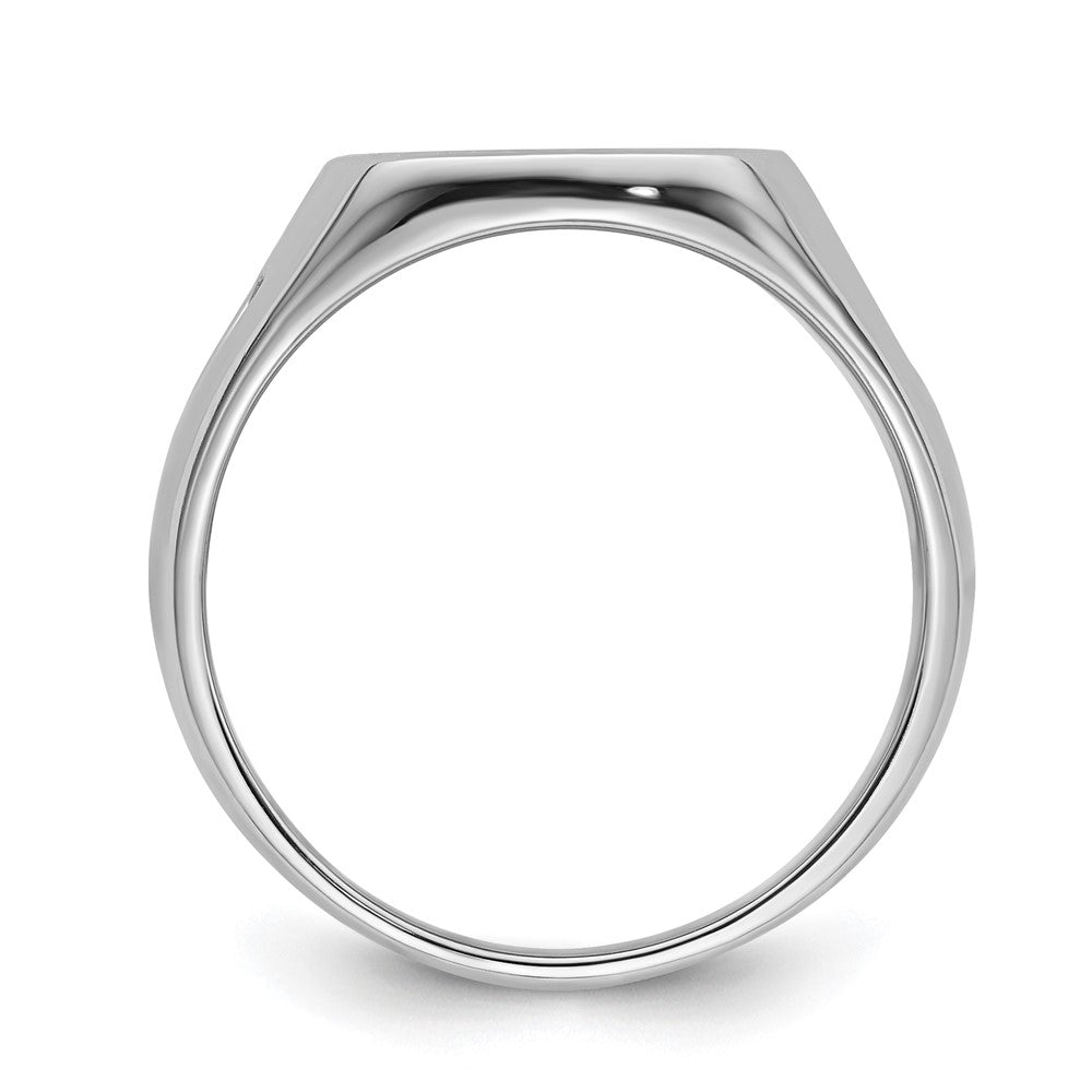 14k White Gold Men's Polished and Grooved (No Enamel) Masonic Ring
