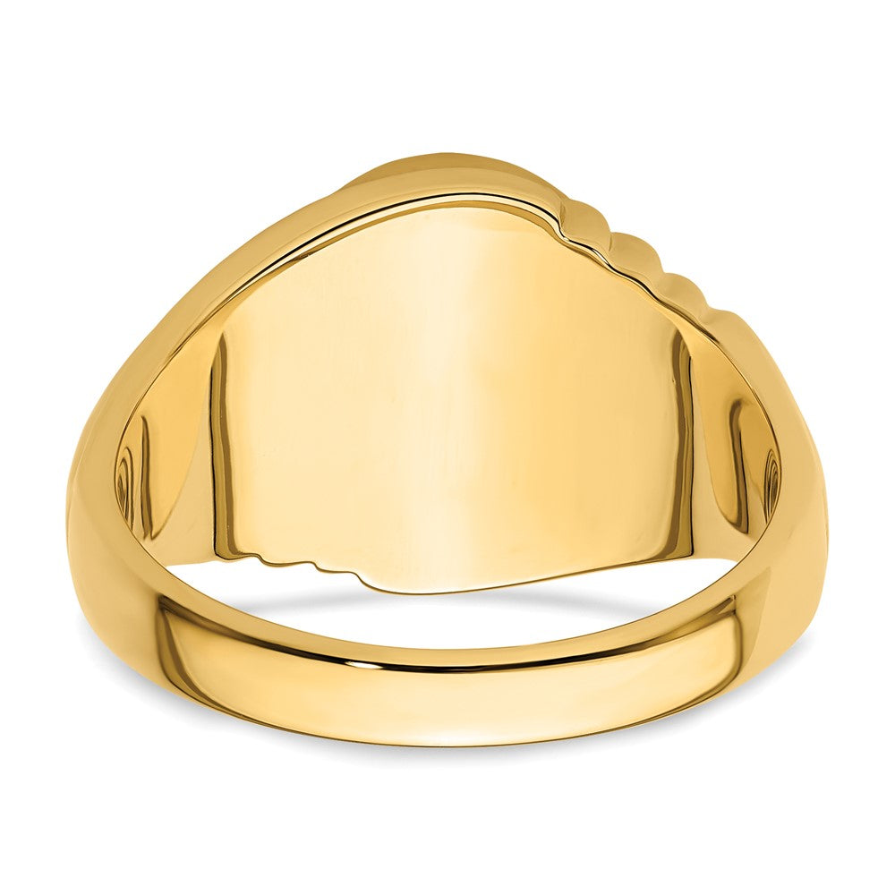 14k Men's Polished and Textured Masonic Ring Mounting