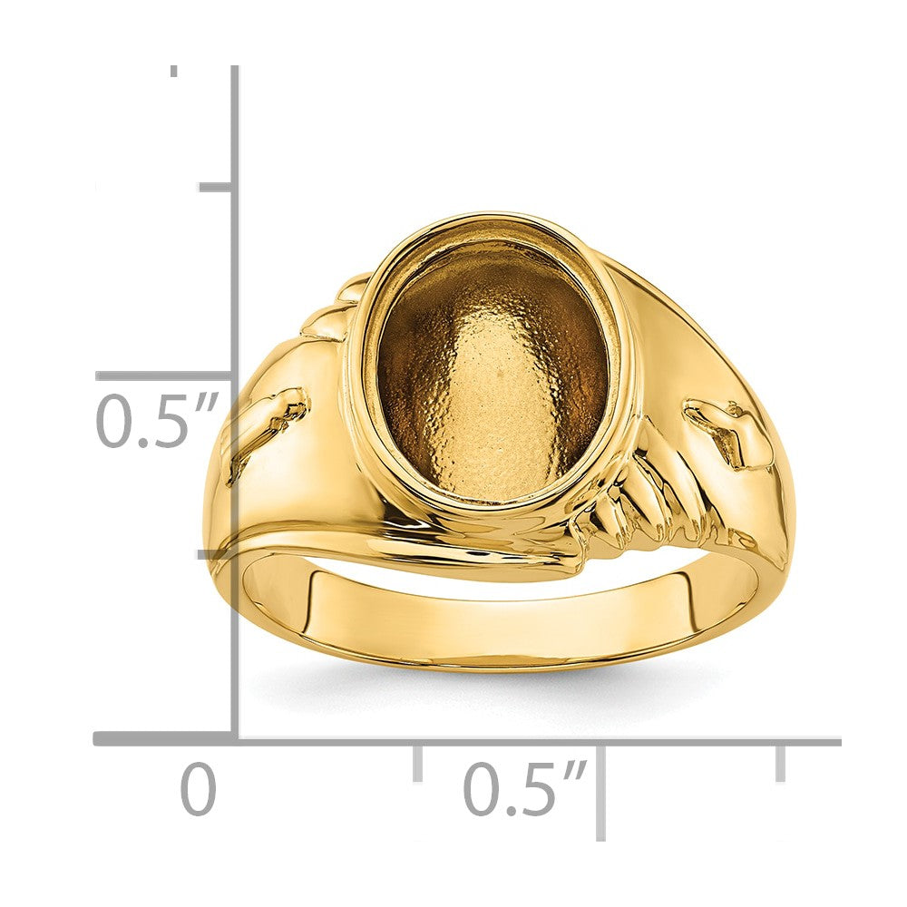 14k Men's Polished and Textured Masonic Ring Mounting