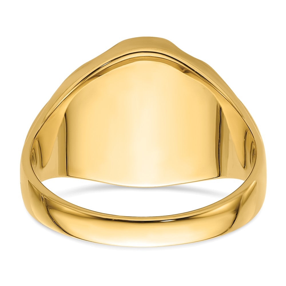 14k Men's Polished and Grooved Masonic Ring Mounting