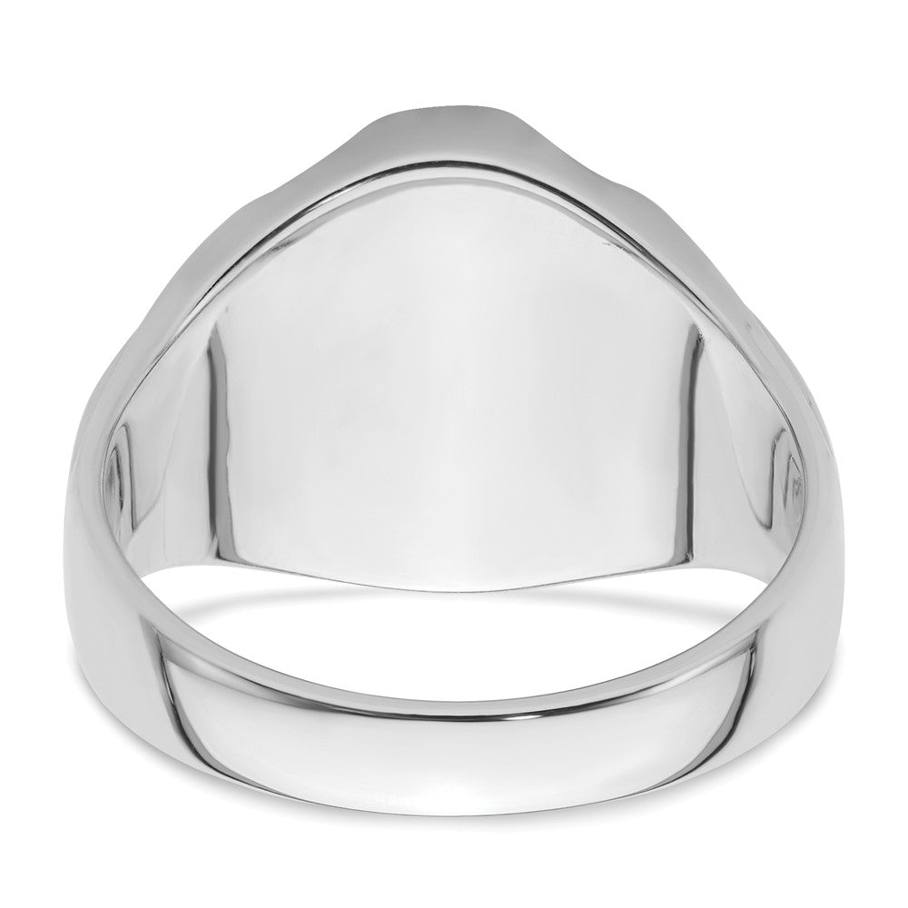 14k White Gold Men's Polished and Grooved Masonic Ring Mounting