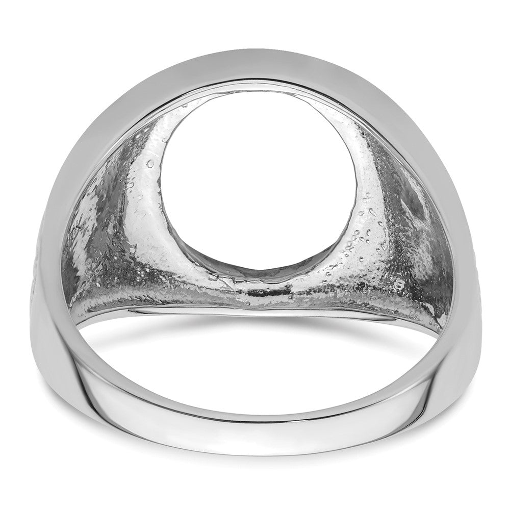 14k White Gold Men's Polished and Textured Masonic Ring Mounting