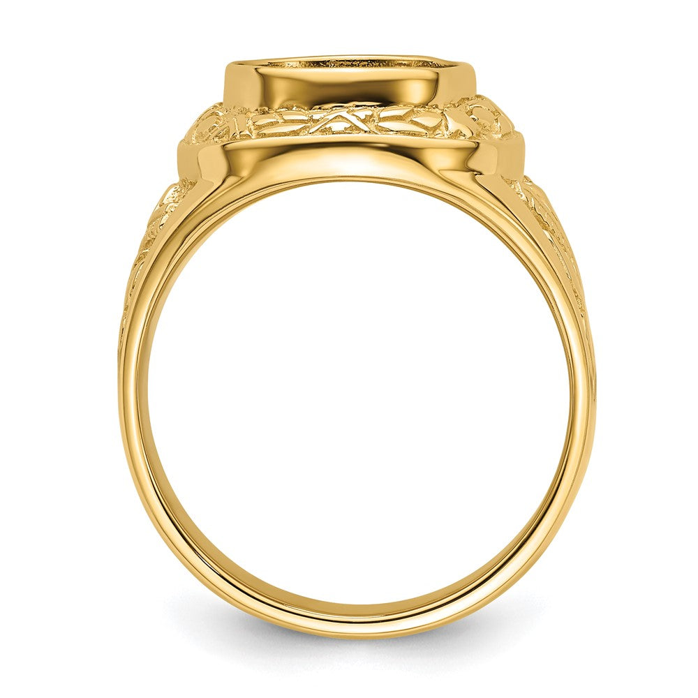 14k Men's Polished and Textured Masonic Ring Mounting