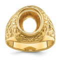 14k Men's Polished and Textured Masonic Ring Mounting