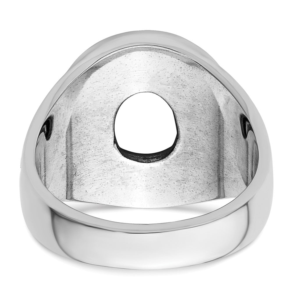 14k White Gold Men's Polished and Textured Masonic Ring Mounting