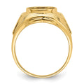 14k Men's Polished and Textured Masonic Ring Mounting