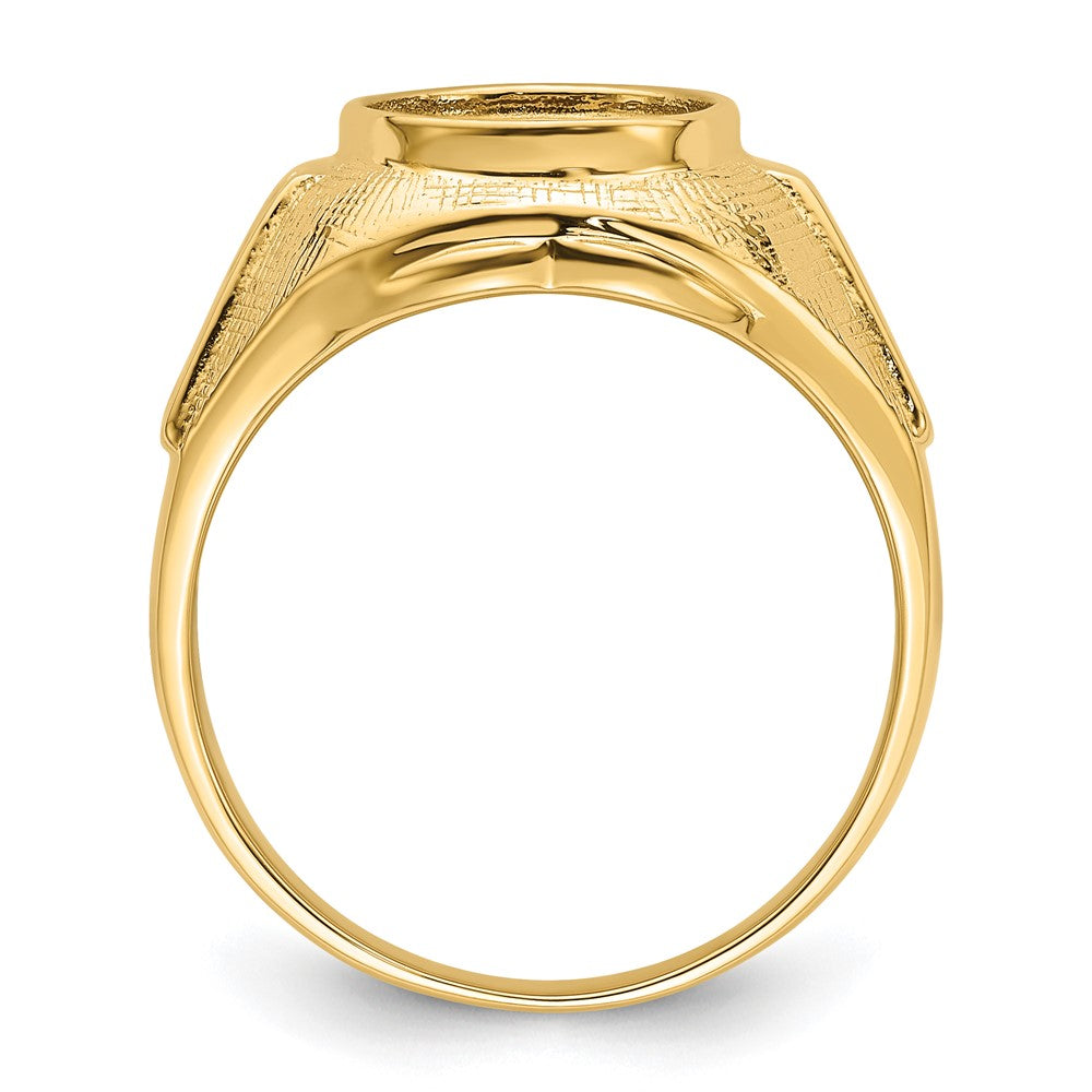14k Men's Polished and Textured Masonic Ring Mounting