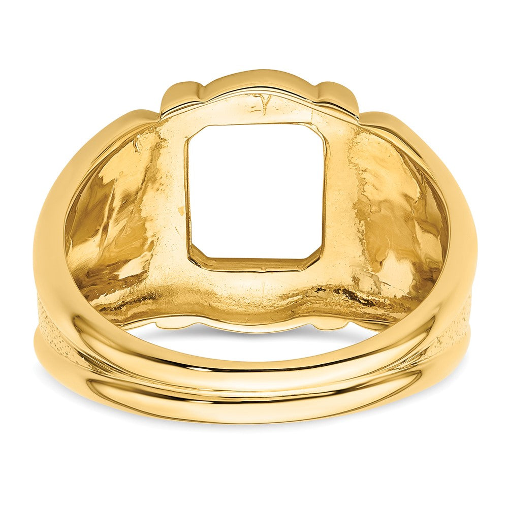 14k Men's Polished and Textured Masonic Ring Mounting