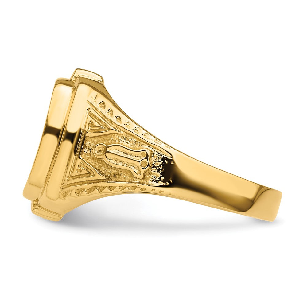 14k Men's Polished and Textured Masonic Ring Mounting