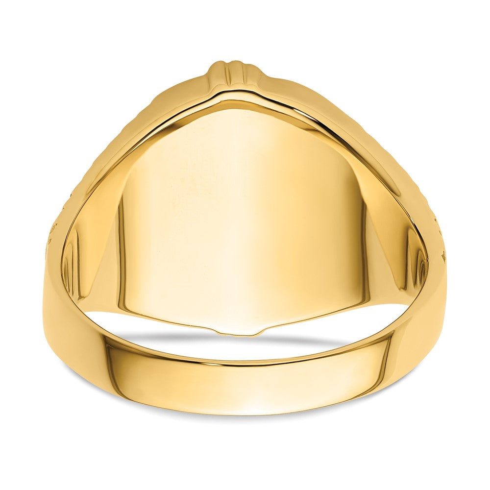 14k Men's Polished and Textured Masonic Ring Mounting