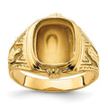 14k Men's Polished and Textured Masonic Ring Mounting