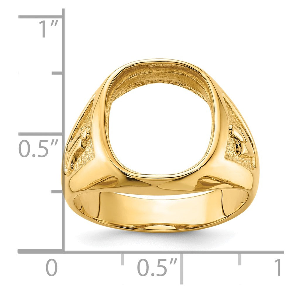 14k Men's Polished and Textured Masonic Ring Mounting