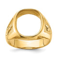 14k Men's Polished and Textured Masonic Ring Mounting