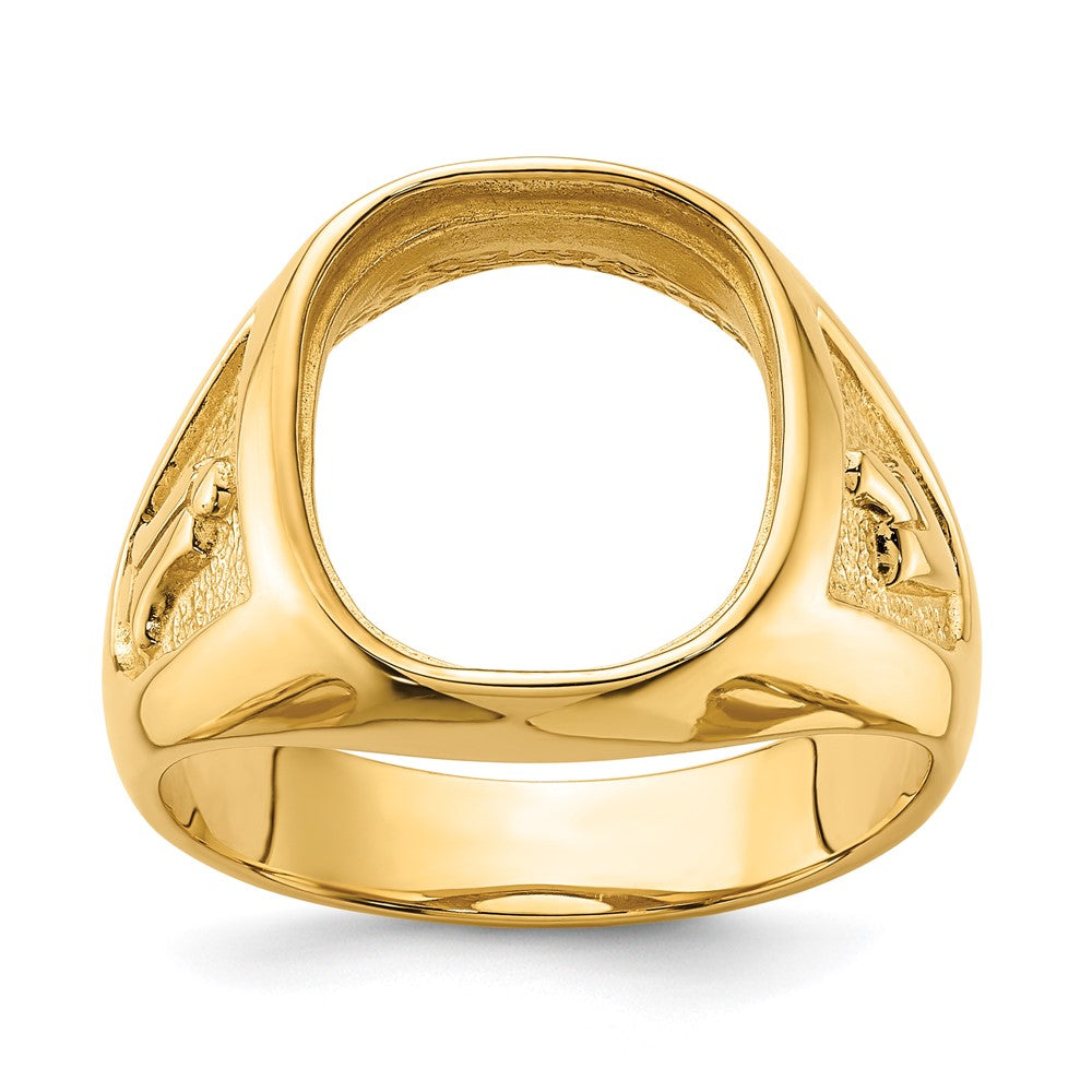 14k Men's Polished and Textured Masonic Ring Mounting