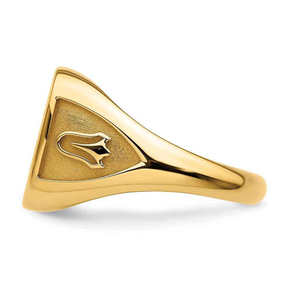 14k Men's Polished and Textured Masonic Ring Mounting