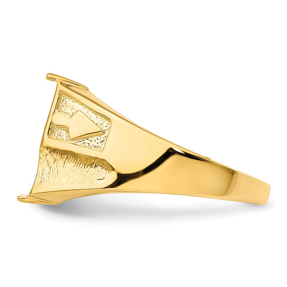 14k Men's Polished and Textured Masonic Ring Mounting