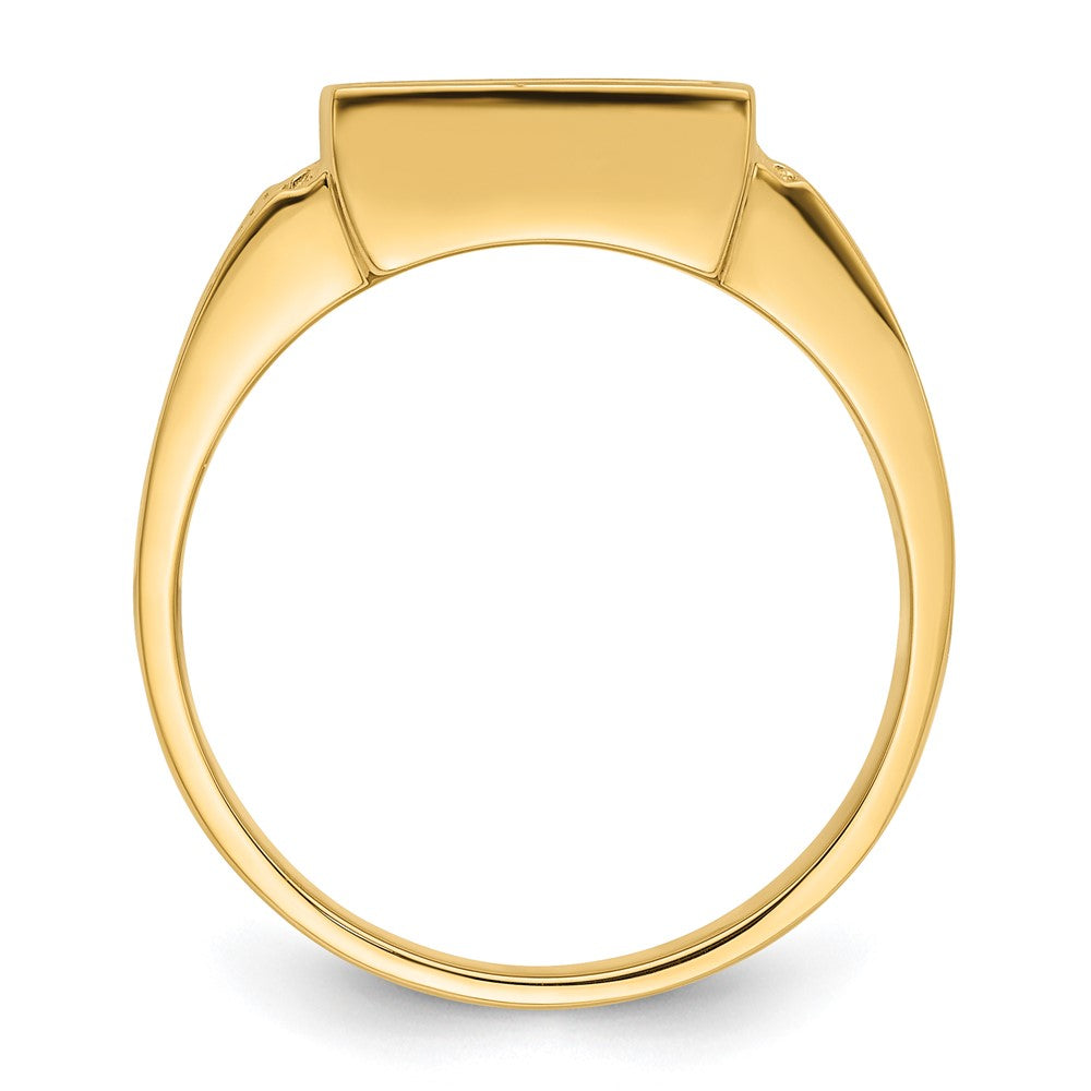 14k Men's Polished and Textured Masonic Ring Mounting