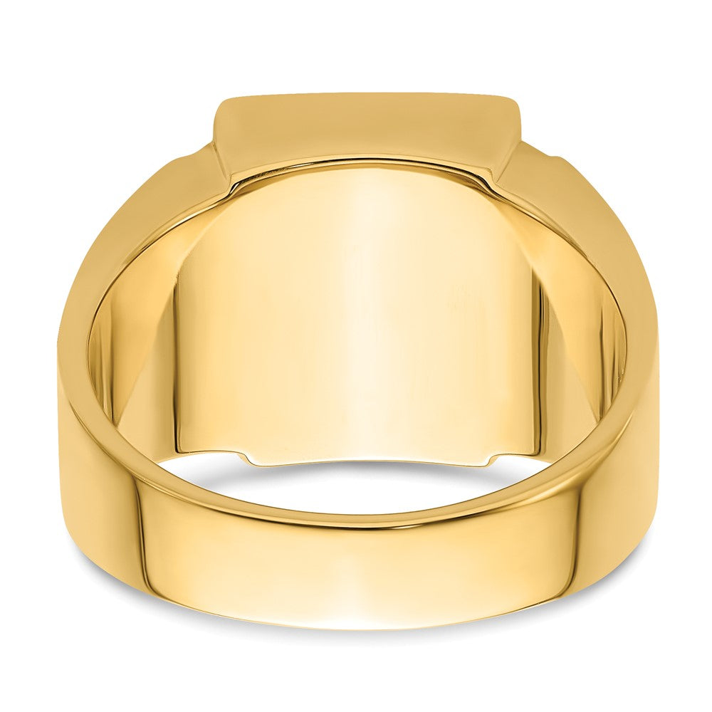 14k Men's Polished and Textured Masonic Ring Mounting