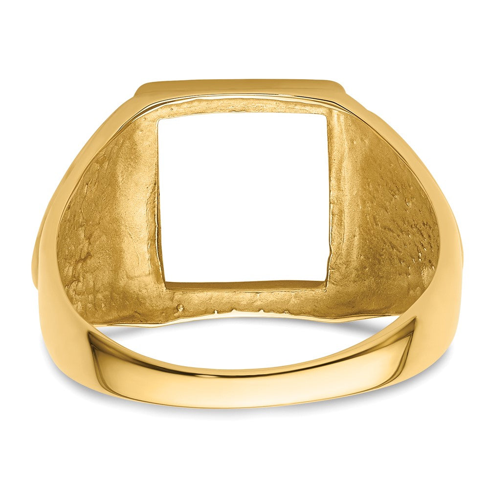 14k Men's Polished and Textured Masonic Ring Mounting