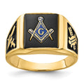 14k Men's Polished and Textured Masonic Ring Mounting