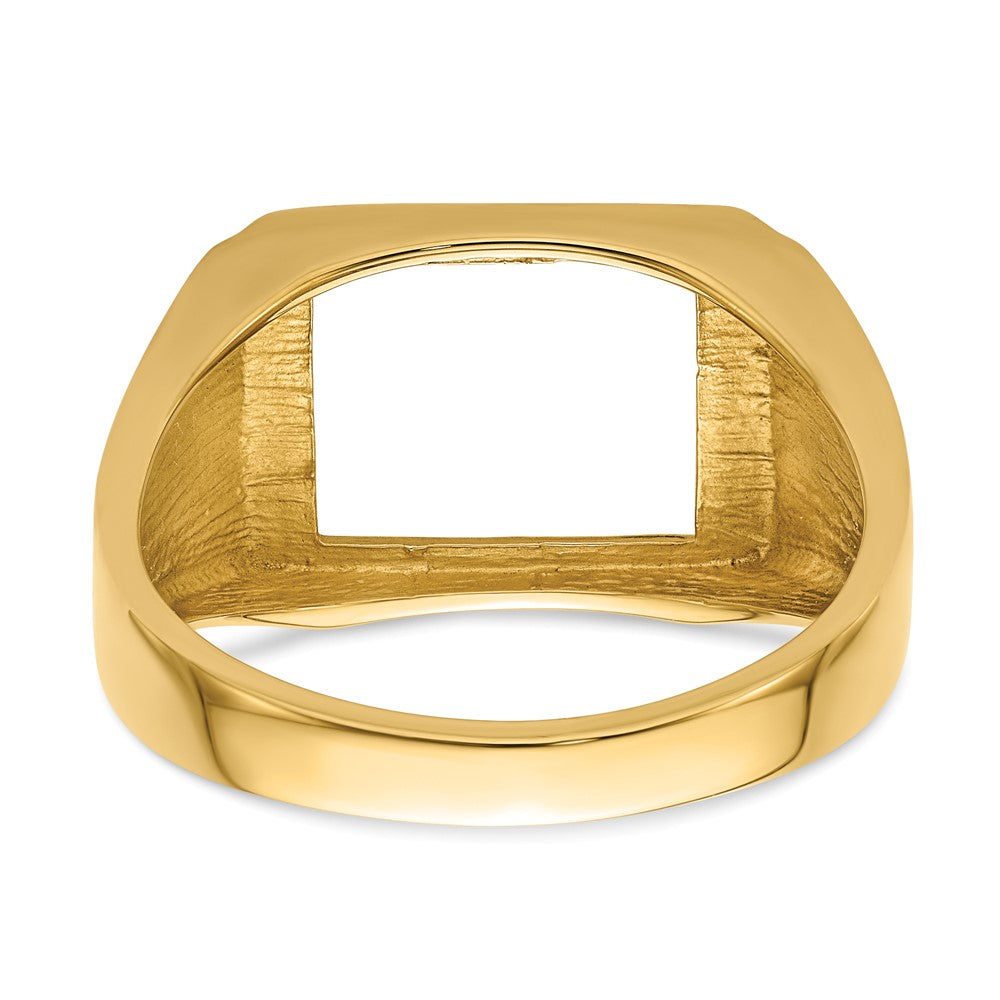 14k Men's Polished and Textured Masonic Ring Mounting