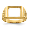 14k Men's Polished and Textured Masonic Ring Mounting