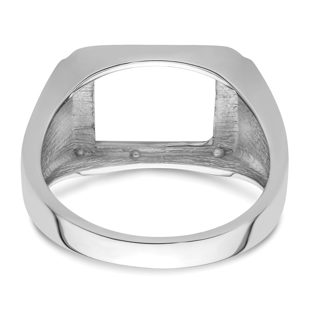 14k White Gold Men's Polished and Textured Masonic Ring Mounting