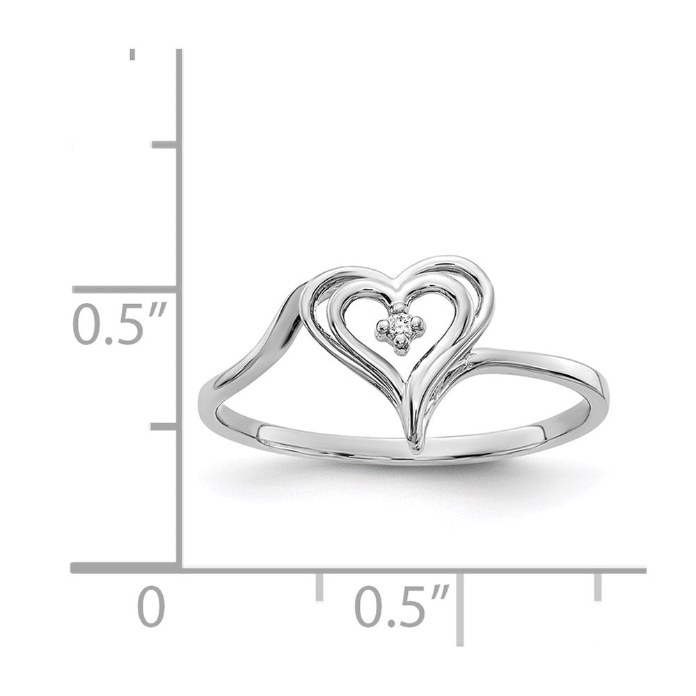 14k White Gold VS Diamond heart ring