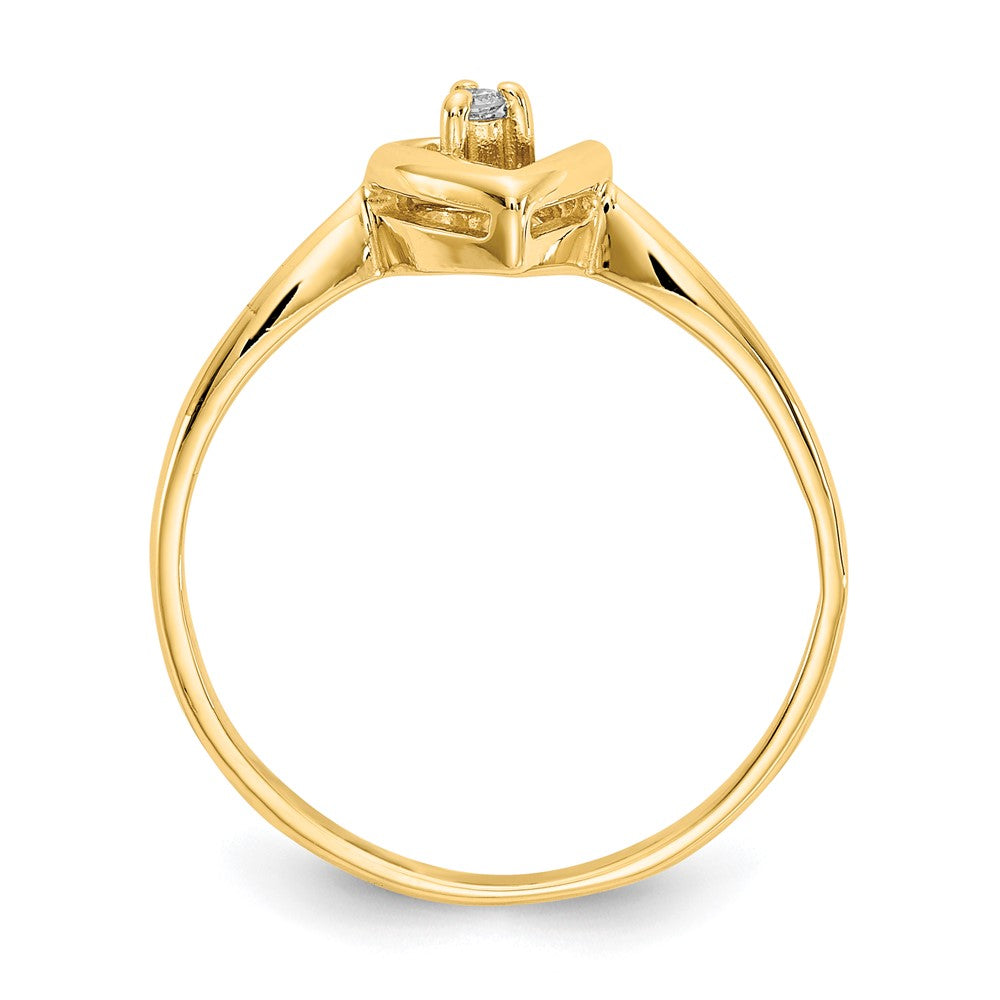 14k A Diamond heart ring