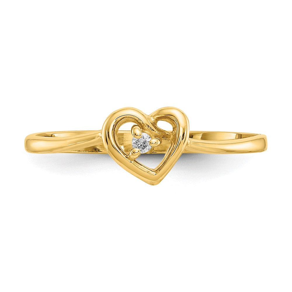 14k A Diamond heart ring