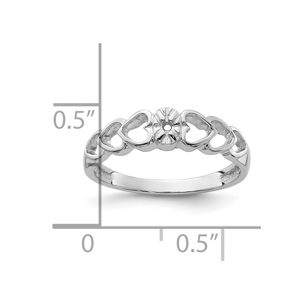 14k White Gold .02ct. Diamond Heart Ring Mounting