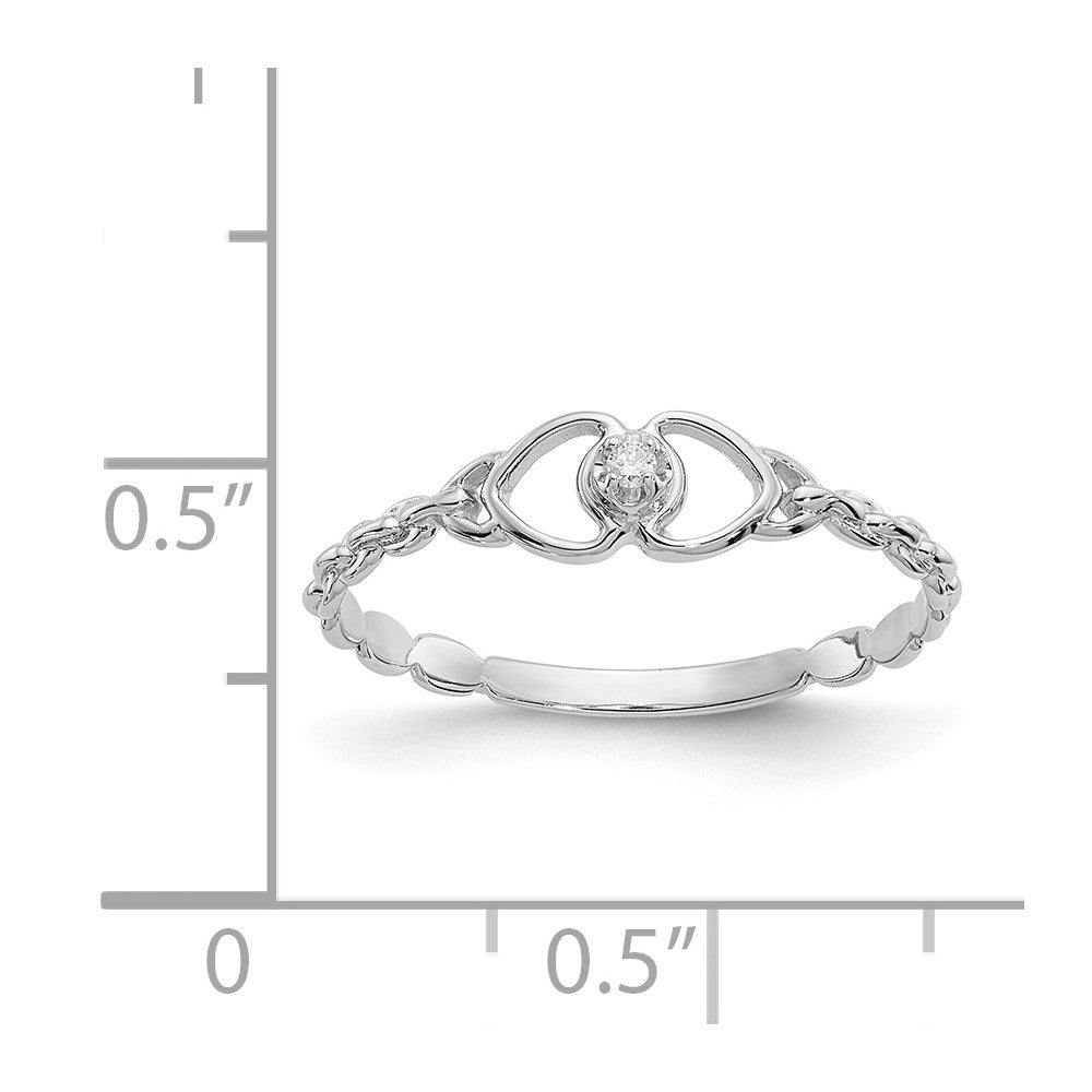 14k White Gold AA Diamond heart ring