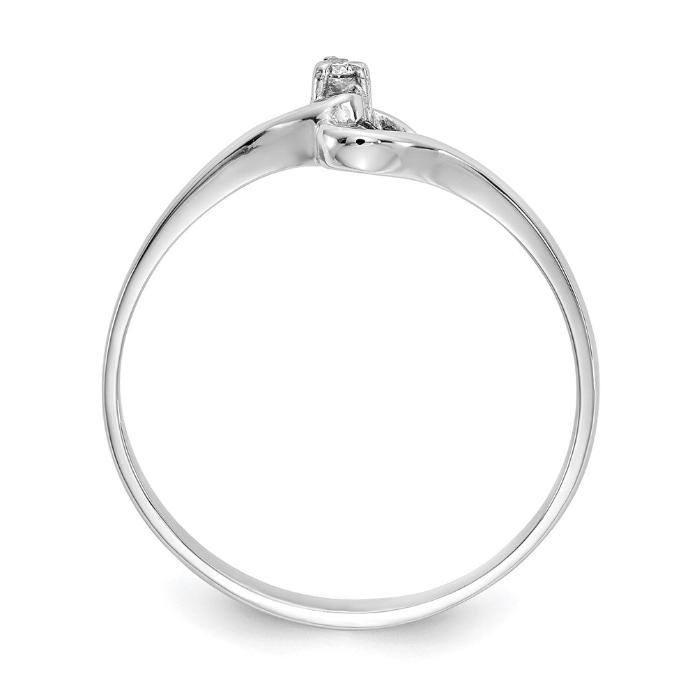 14k White Gold AAA Diamond heart ring