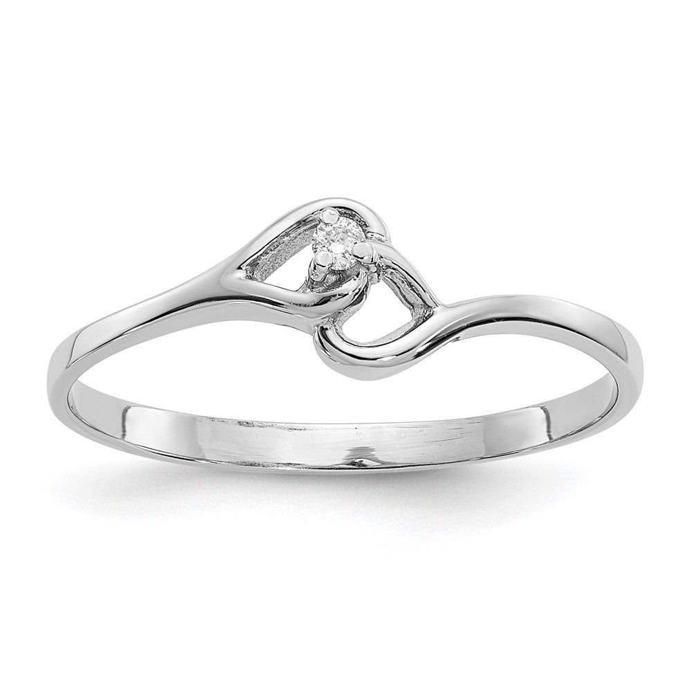 14k White Gold VS Diamond heart ring