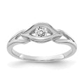 14k White Gold Polished AA Diamond ring
