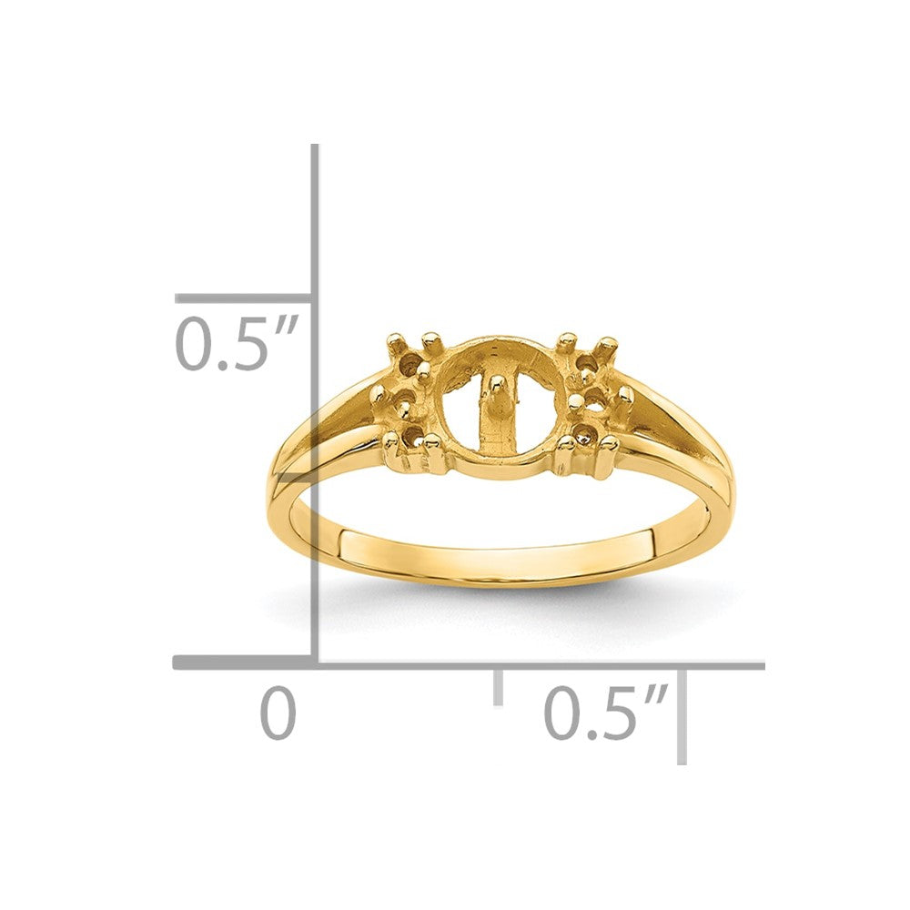 14k Diamond & 6mm Pearl Ring Mounting