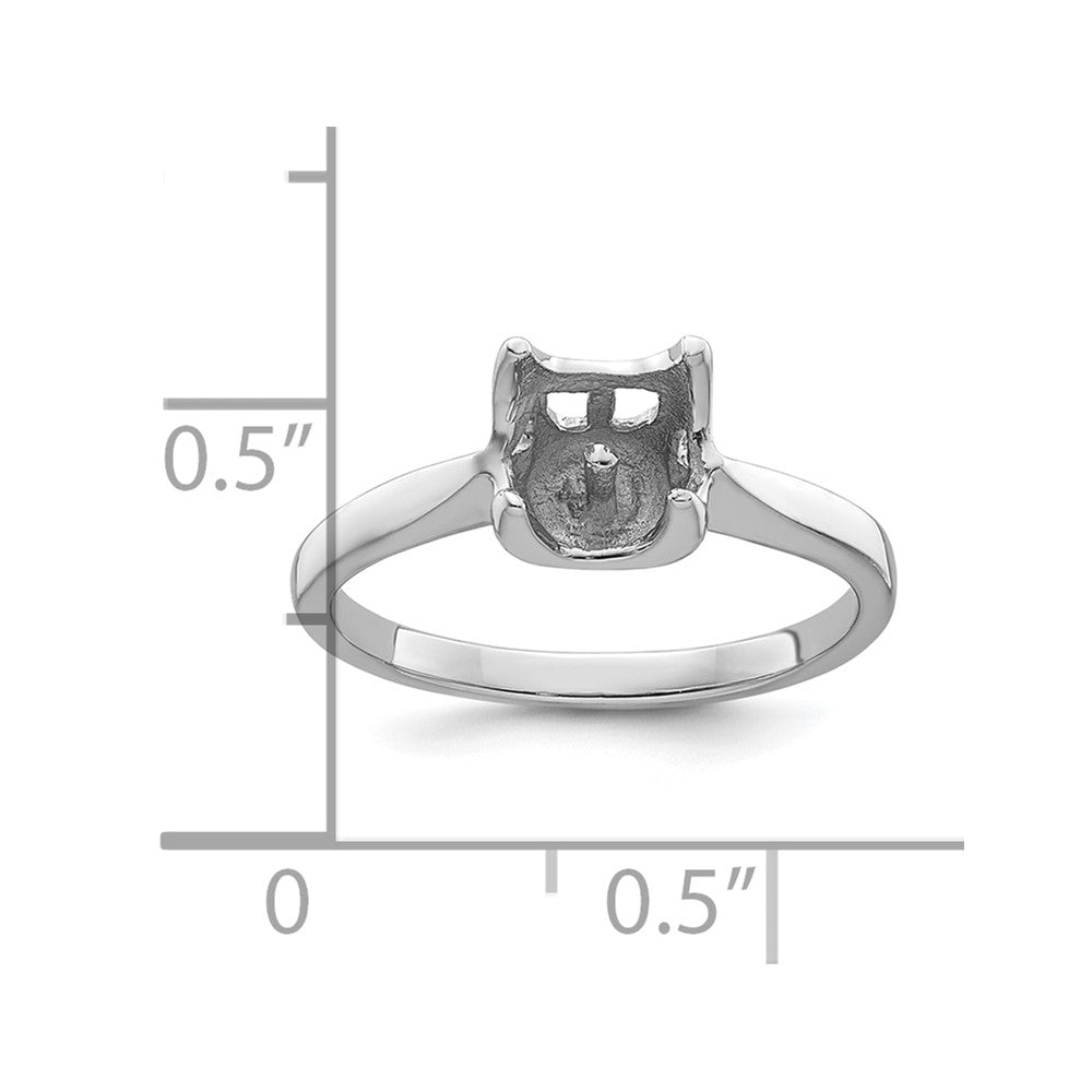 14k White Gold 6mm Pearl Ring Mounting