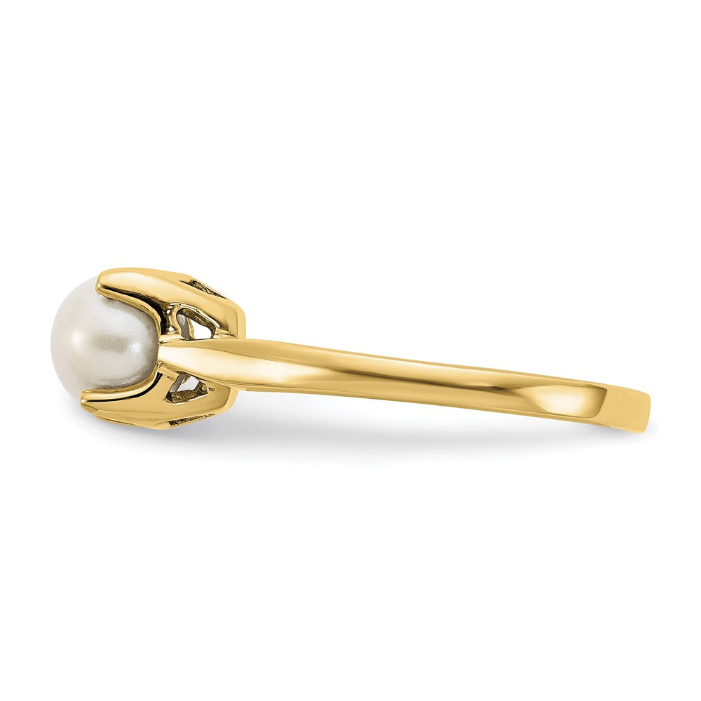 14k Yellow Gold 6mm FW Cultured Pearl ring