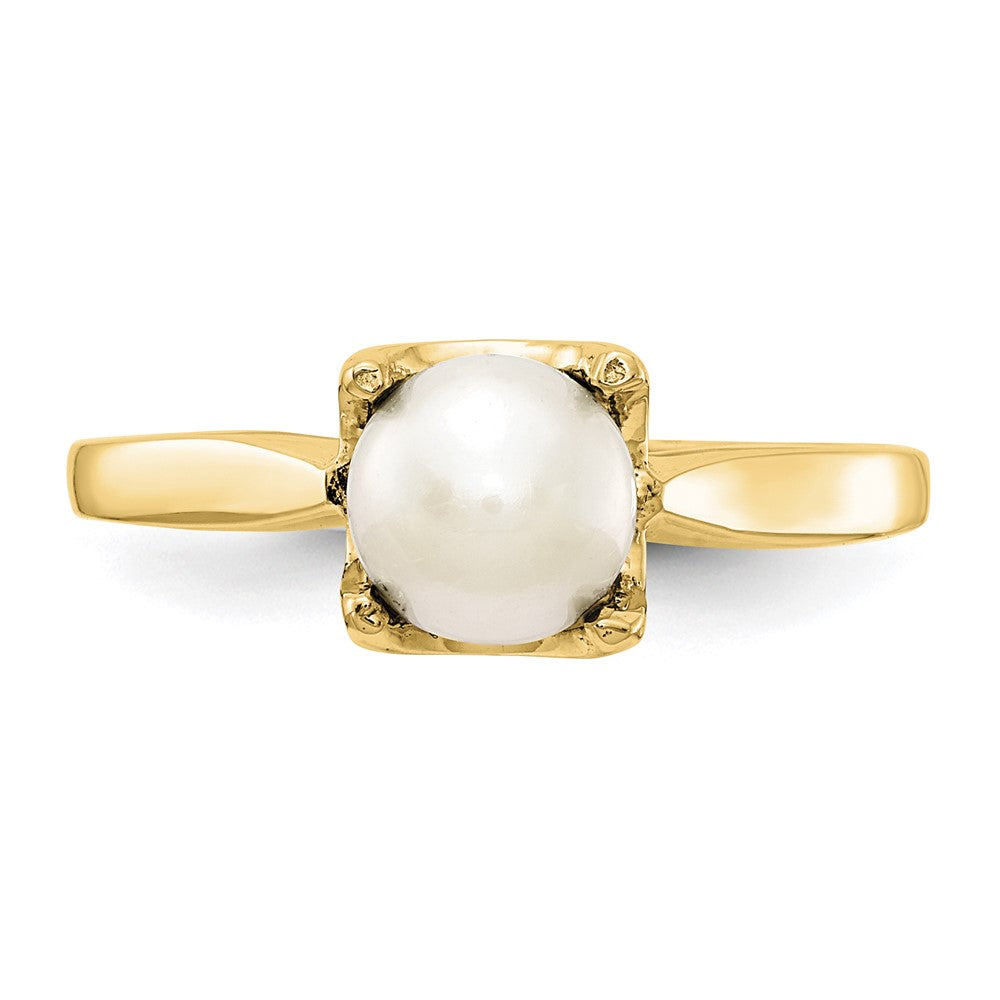 14k Yellow Gold 6mm FW Cultured Pearl ring