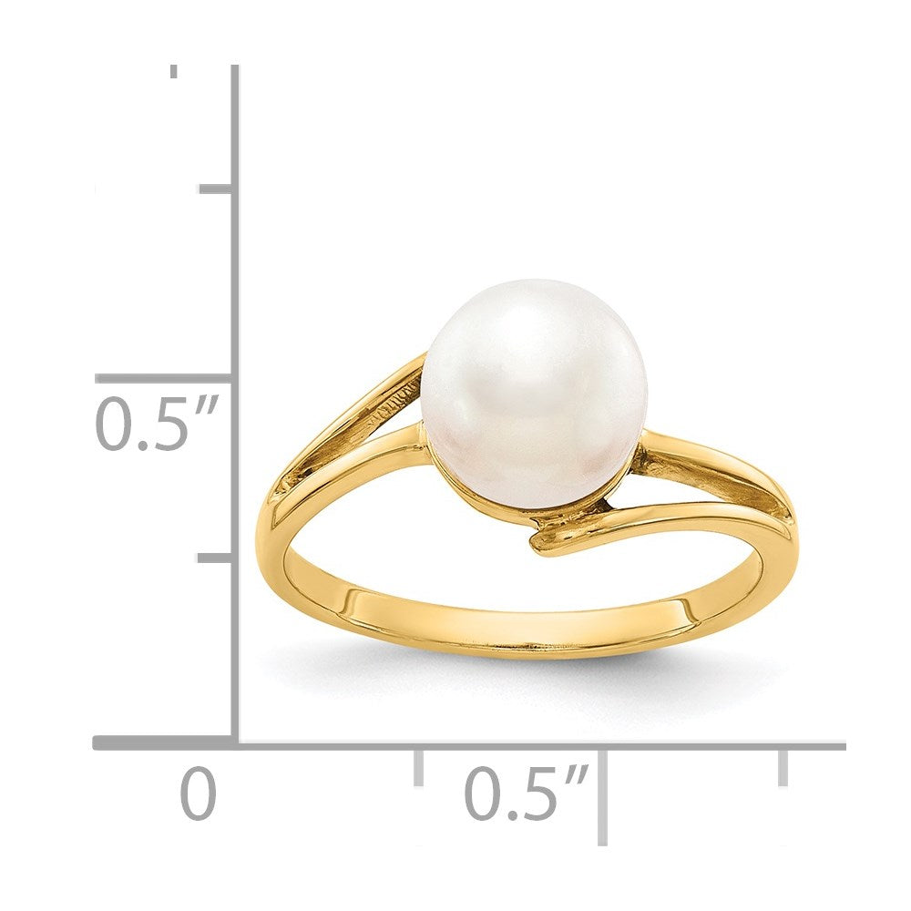 14k 7.5mm FW Cultured Pearl ring