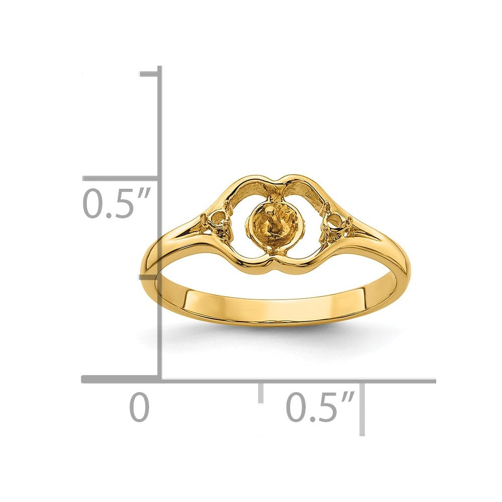 14k 6mm Pearl & Diamond Ring Mounting
