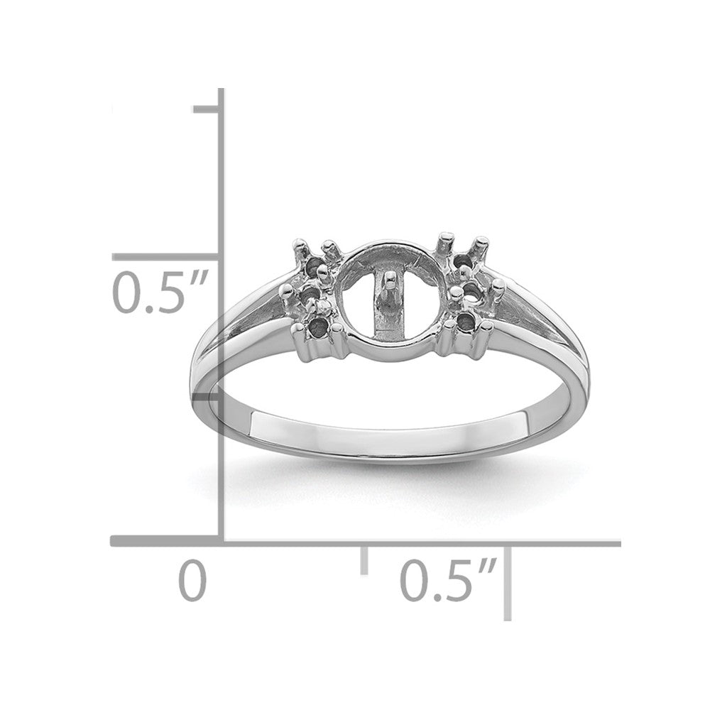 14k White Gold 6mm Pearl & Diamond Ring Mounting