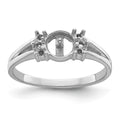 14k White Gold 6mm Pearl & Diamond Ring Mounting