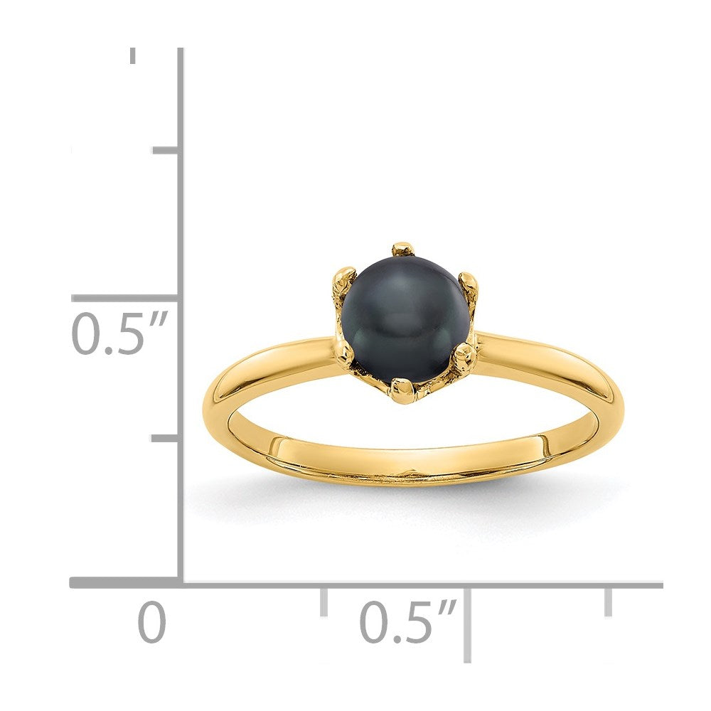 14k 5.5mm Black FW Cultured Pearl ring