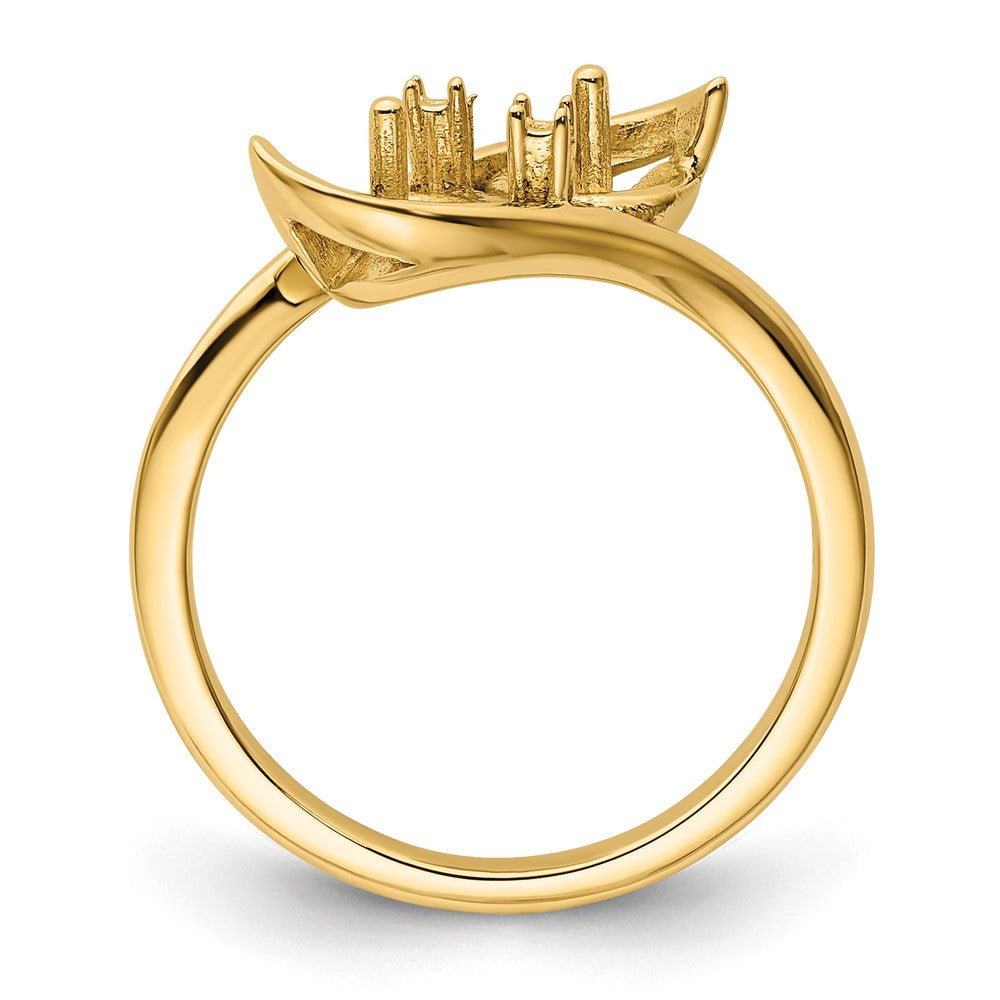 14k 6mm Pearl & Diamond Ring Mounting