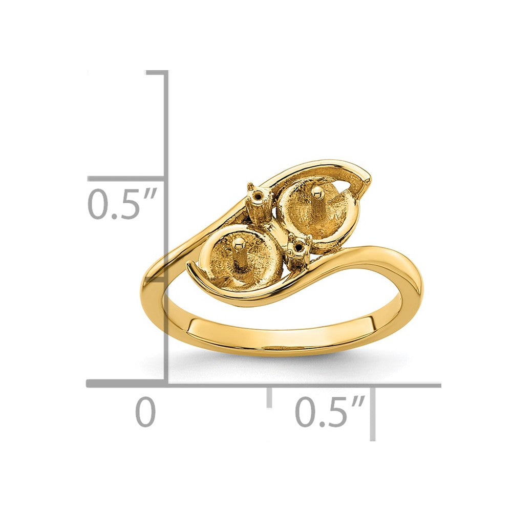 14k 6mm Pearl & Diamond Ring Mounting