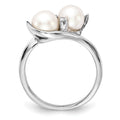 14k White Gold 6mm FW Cultured Pearl A Diamond ring